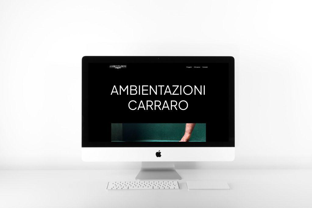 Foto di anteprima per il progetto Ambientazioni Carraro, la foto consiste in un portatile che mostra l'homepage del sito