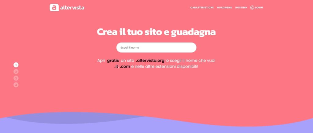Homepage di Altervista