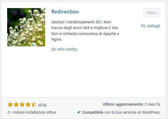 Immagine di anteprima del plugin Redirection