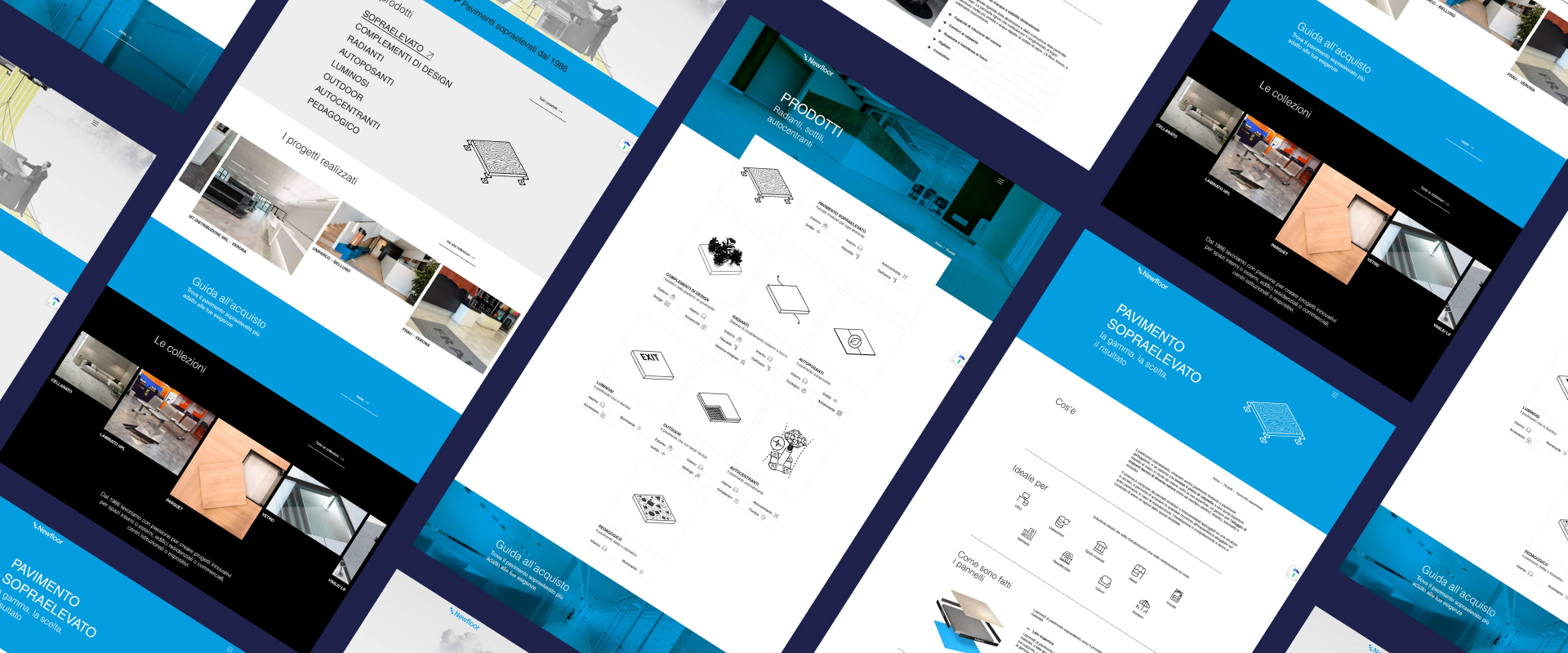 pagine sito web Newfloor sviluppato in WordPress con tema custom